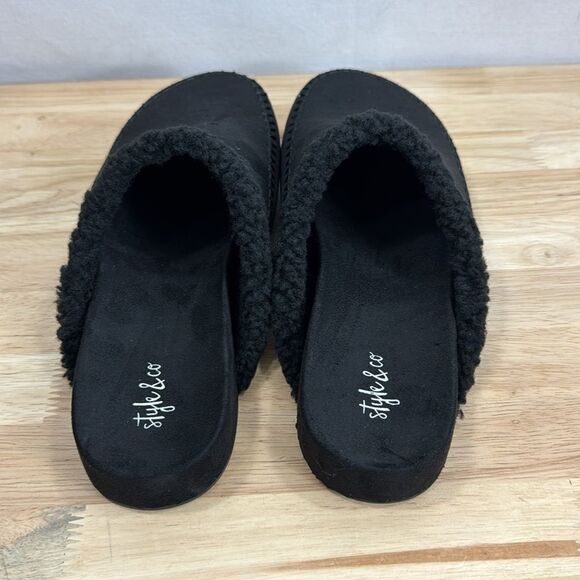 STYLE & CO Brooklyn Cozy Slipper Mules- Black- Size 8.5 M- NIB - Picture 3 of 8